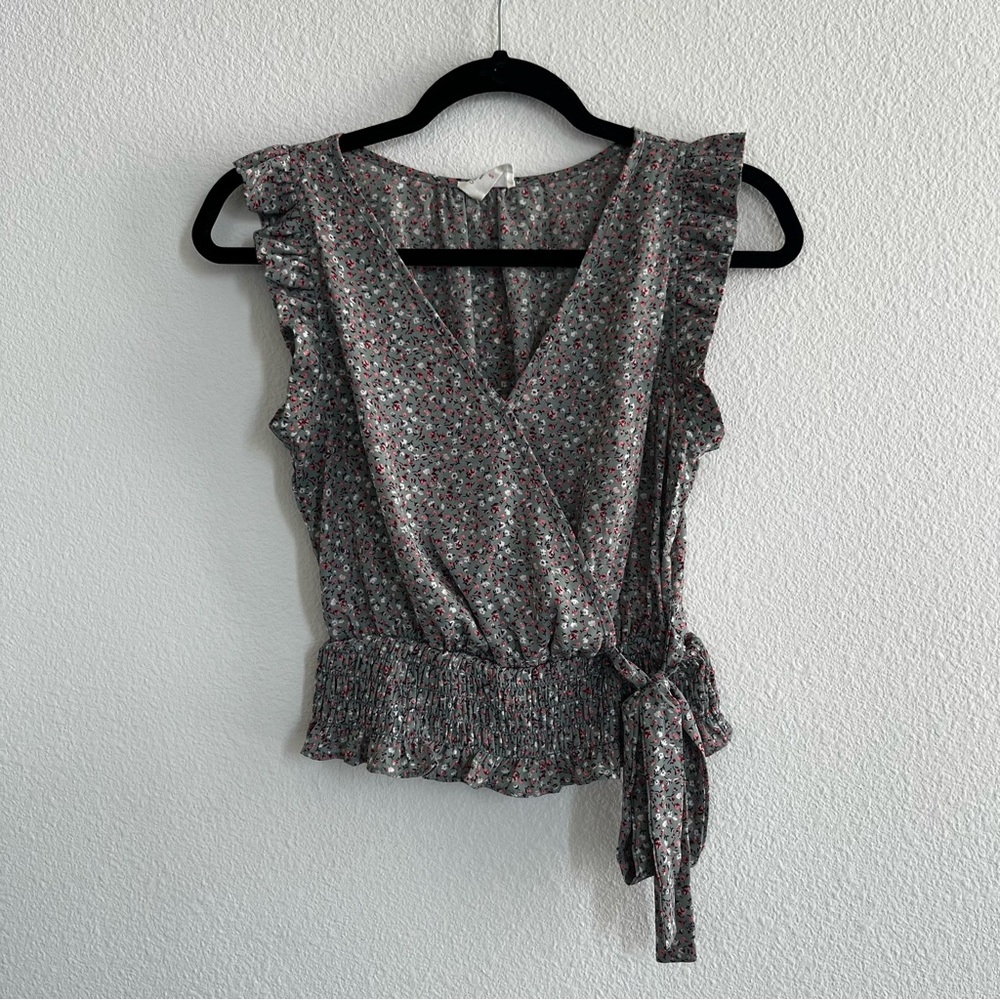 Floral Wrap Blouse